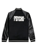 Undercover Psycho leather-sleeved bomber jacket
