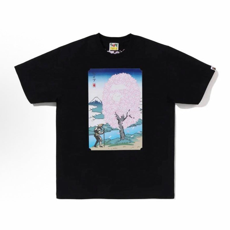 BAPE Ape Head Shark Print Loose Casual Unisex Short Sleeve T-Shirt